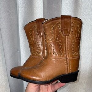 Old West Tan and Cream Leather Boots